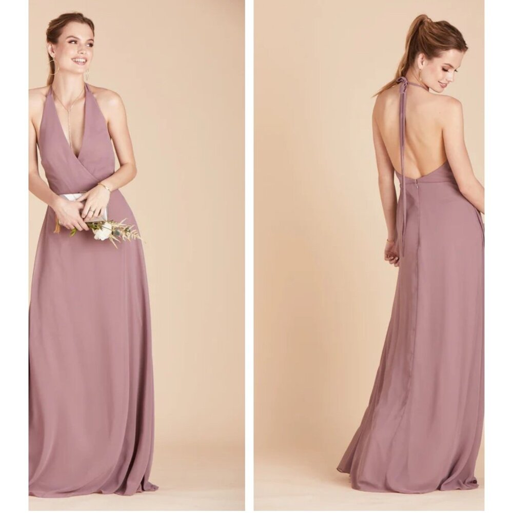 Birdy Grey Moni Dress Sz Small Womens Dark Mauve Bridesmaid Prom Formal Sleevele